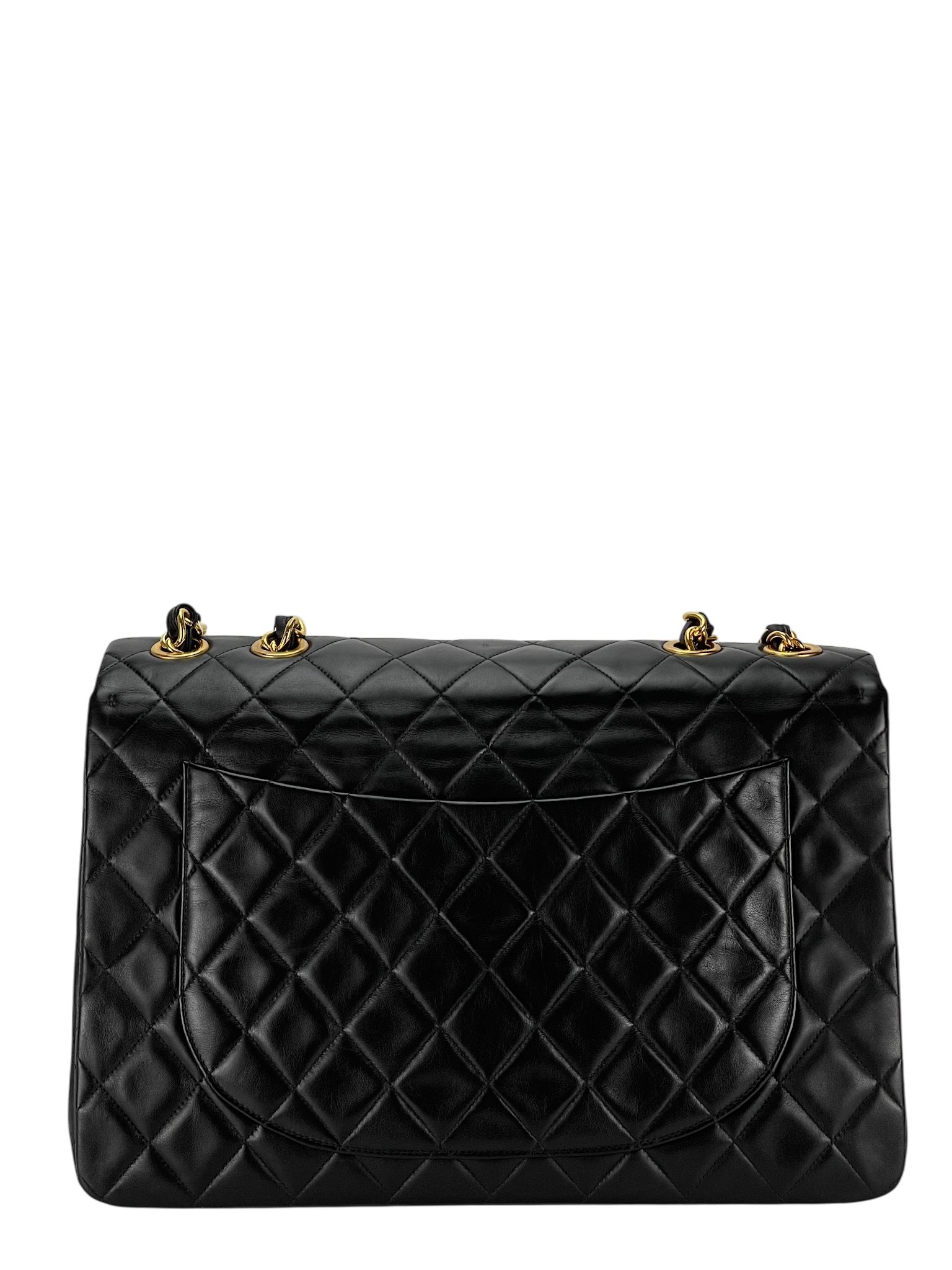 CHANEL - Black Lambskin Jumbo Flap Bag