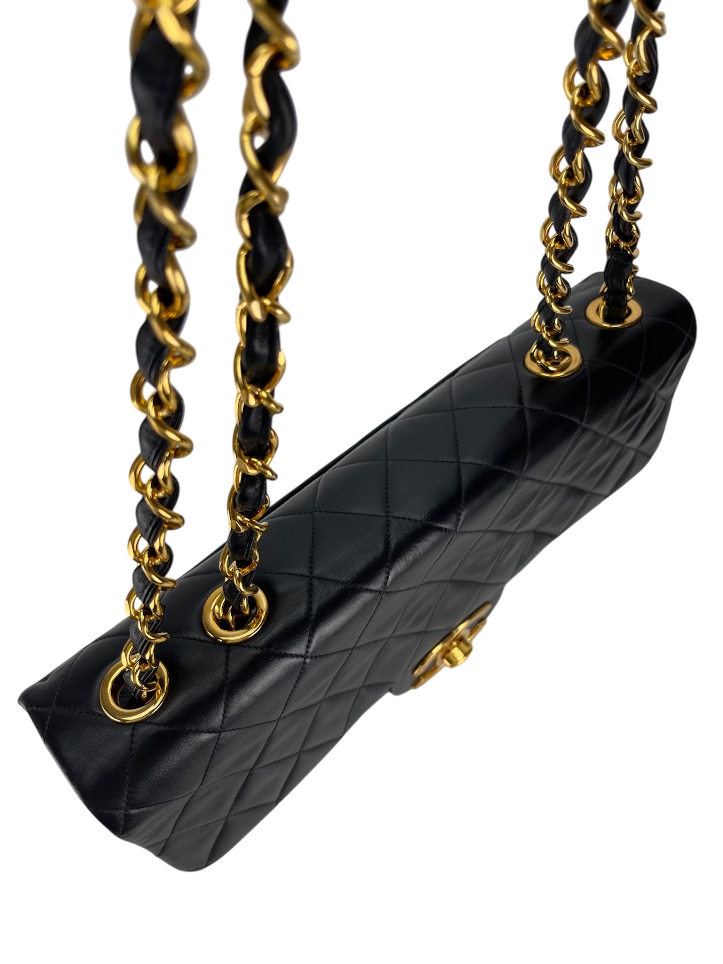 CHANEL - Black Lambskin Jumbo Flap Bag