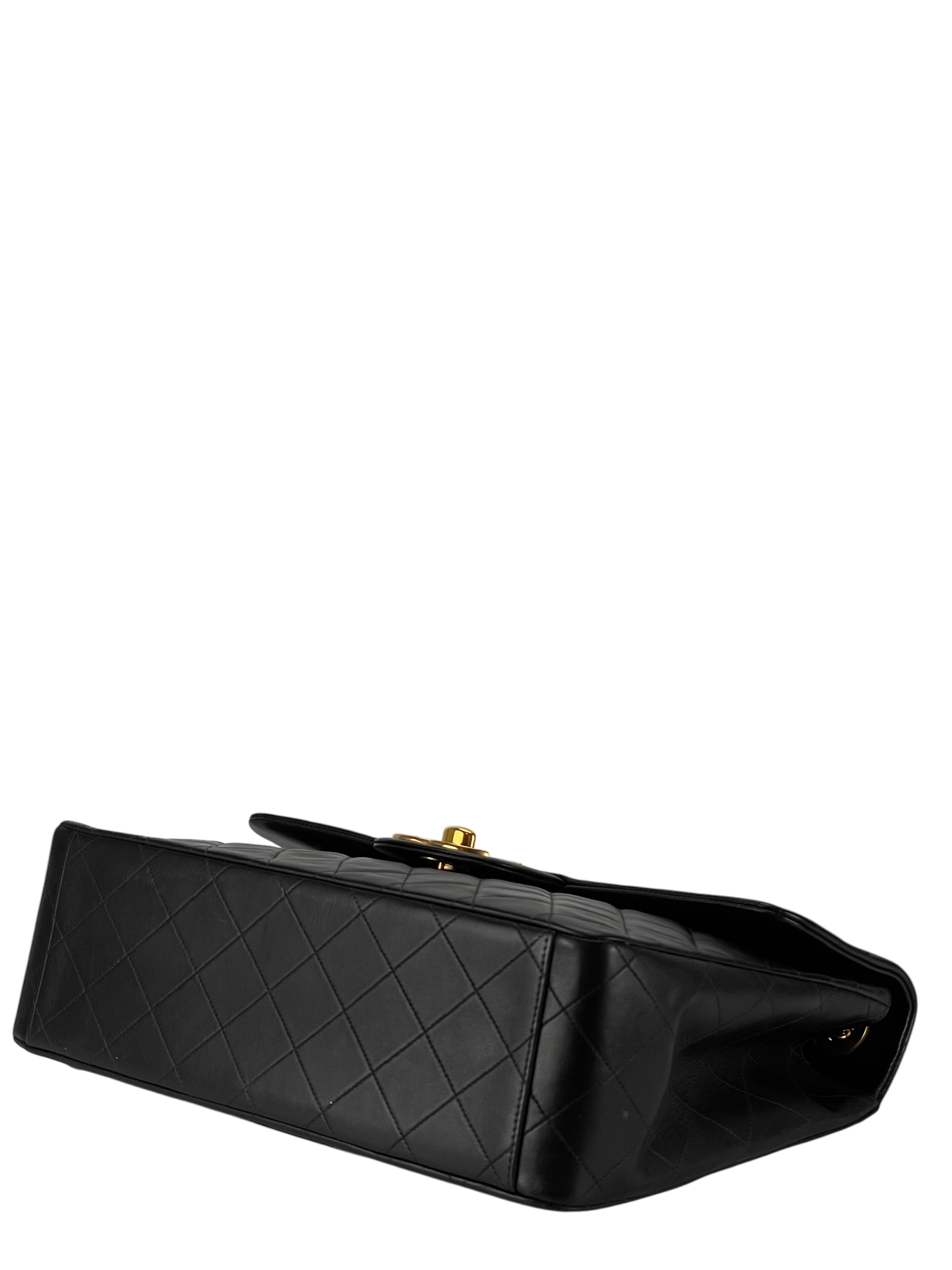 CHANEL - Black Lambskin Jumbo Flap Bag