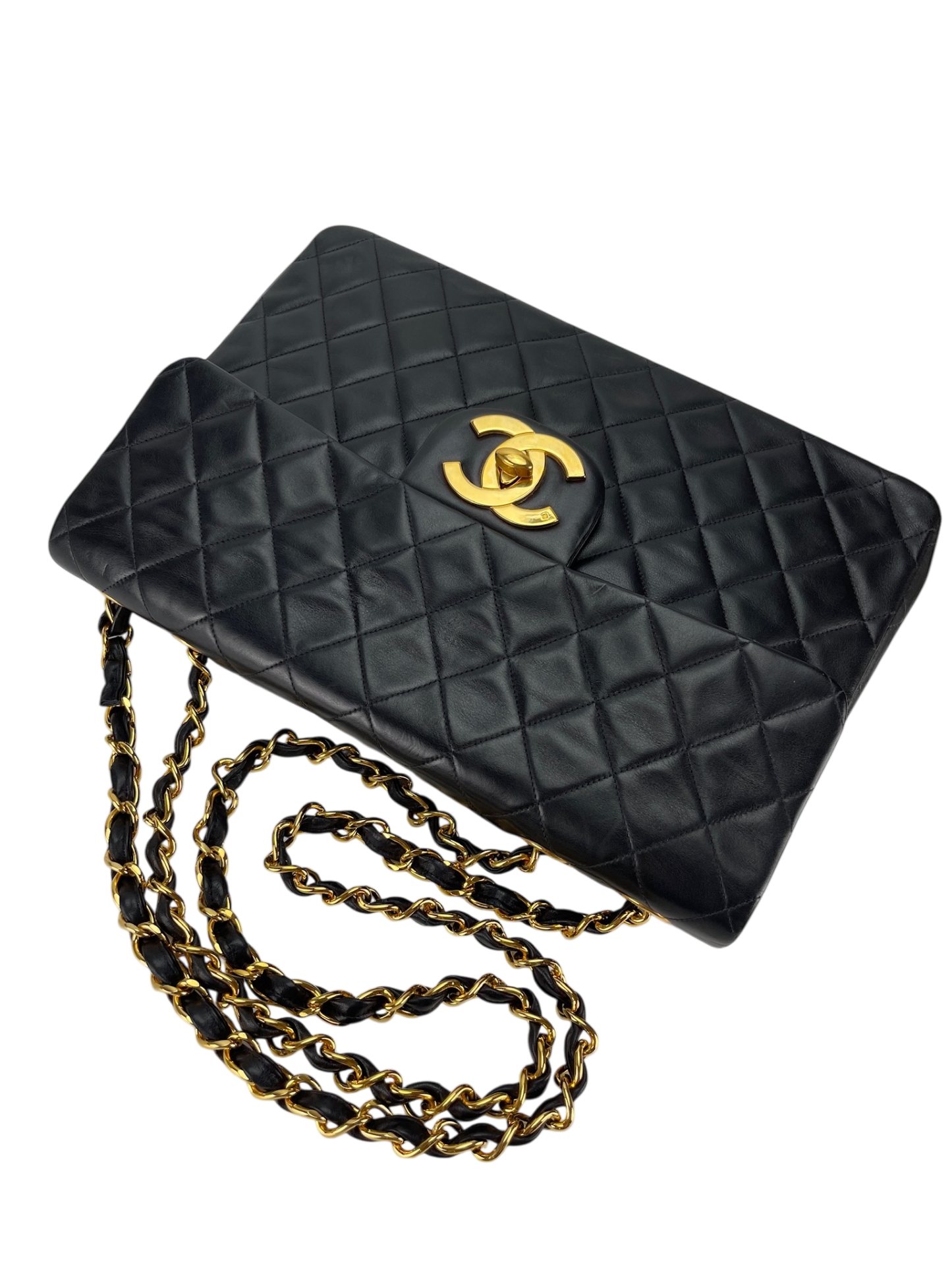 CHANEL - Black Lambskin Jumbo Flap Bag