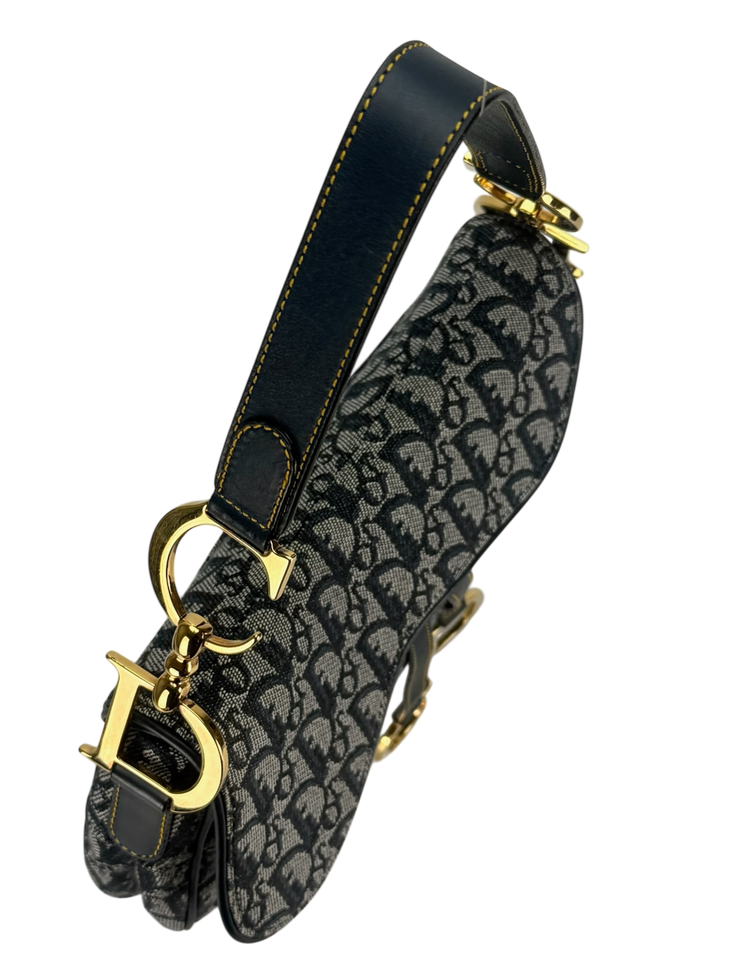 CHRISTIAN DIOR - Canvas Trotter Double Saddle Bag Handbag