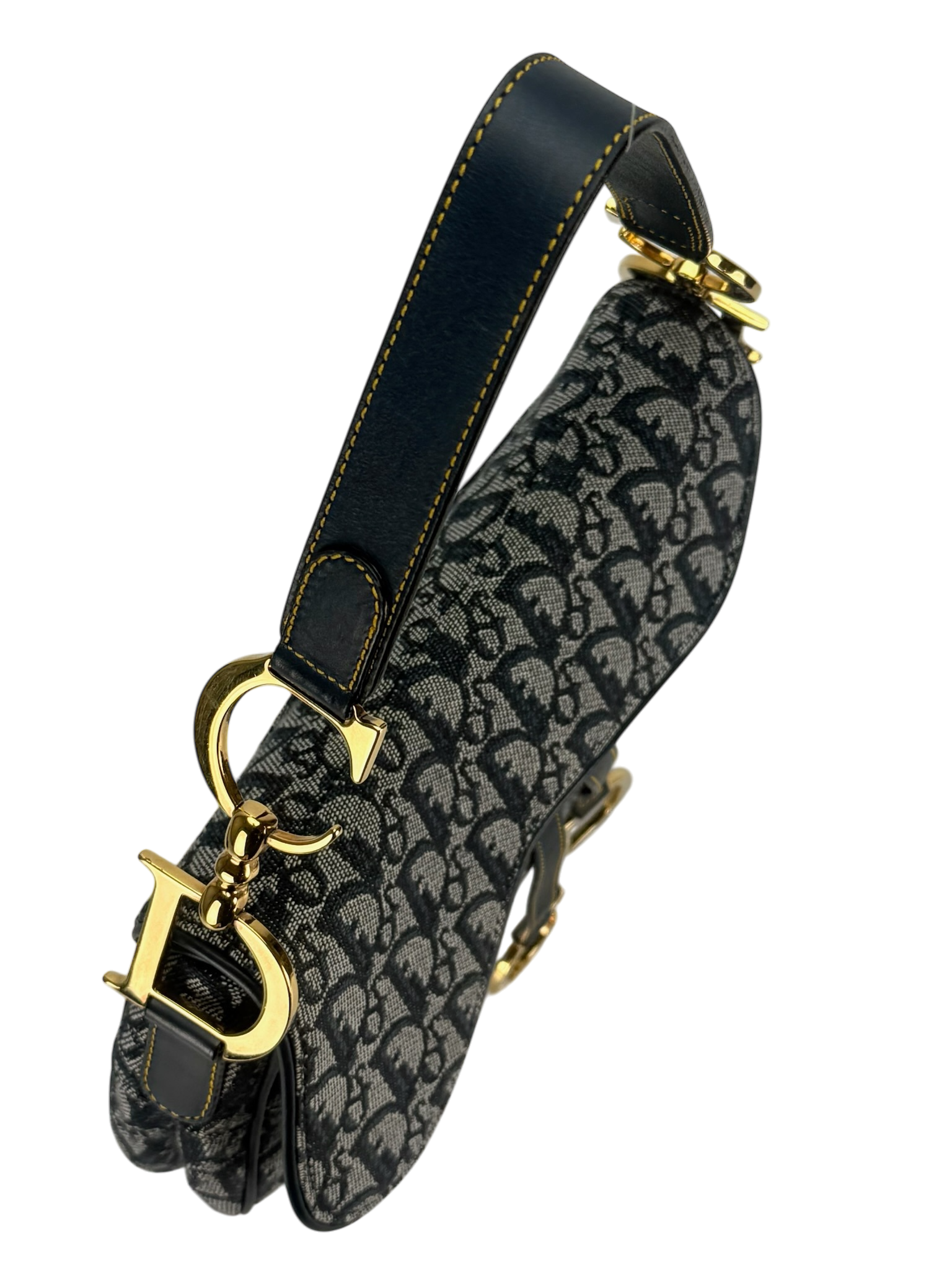 CHRISTIAN DIOR - Canvas Trotter Double Saddle Bag Handbag