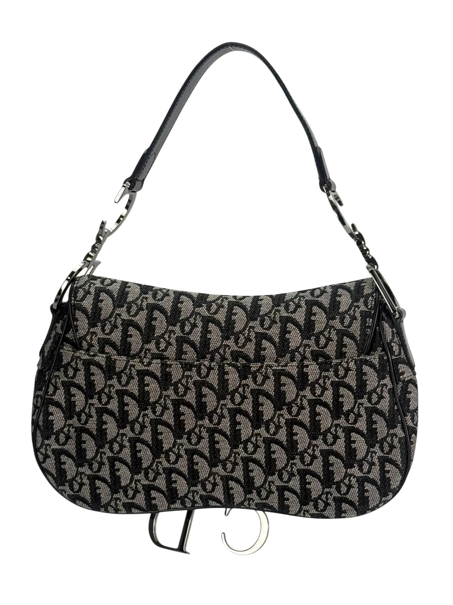 CHRISTIAN DIOR - Canvas Trotter Double Saddle Bag Handbag