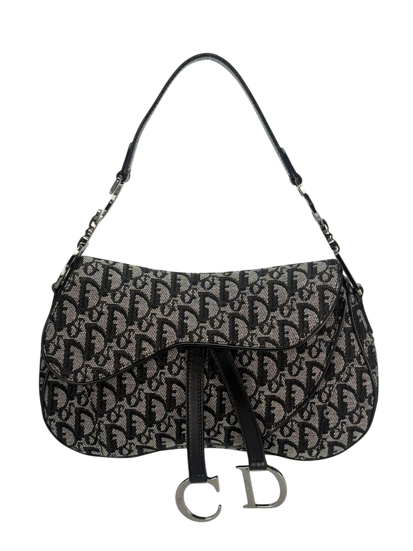 CHRISTIAN DIOR - Canvas Trotter Double Saddle Bag Handbag