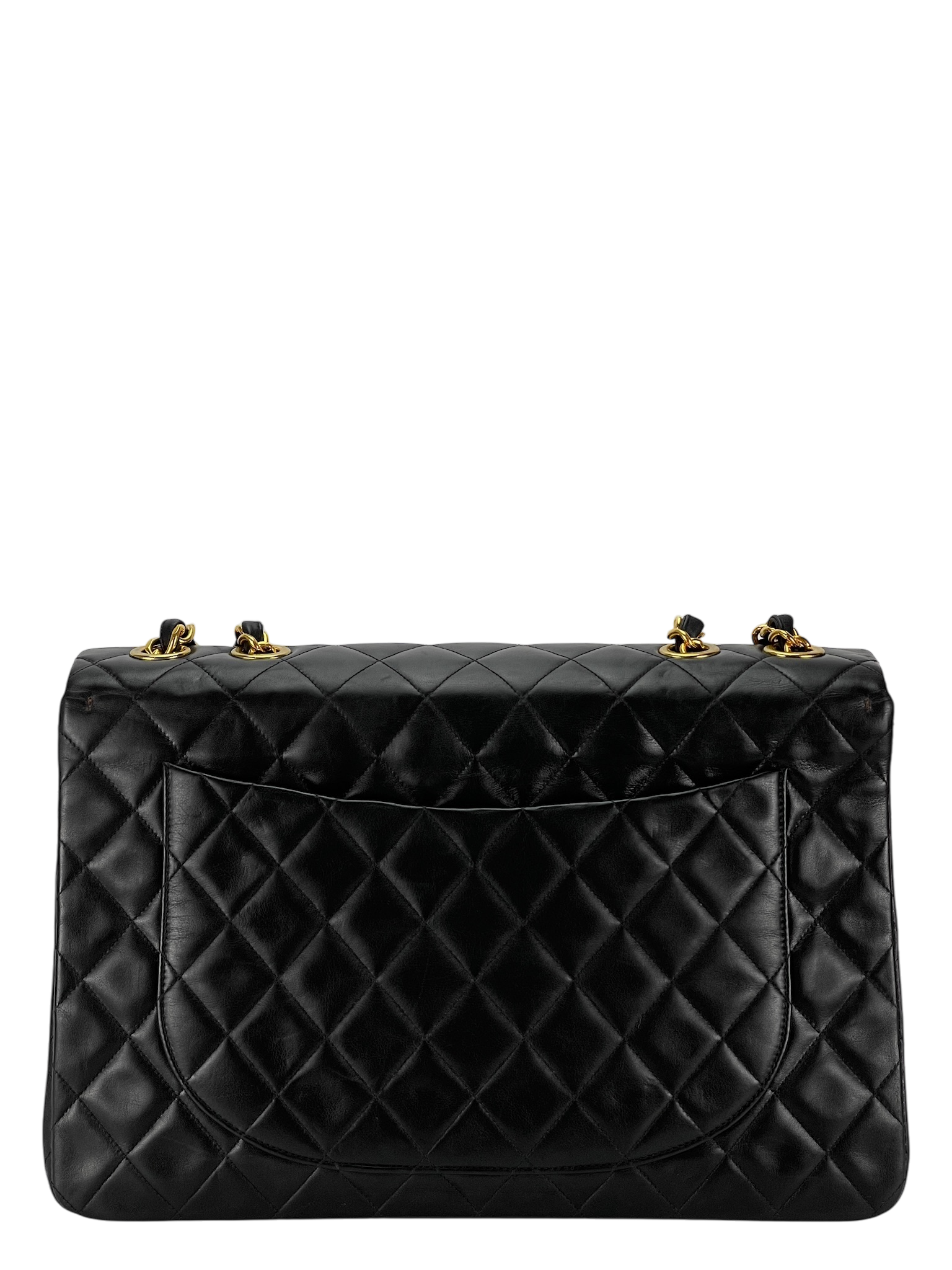 CHANEL - Black Lambskin Jumbo Flap Bag