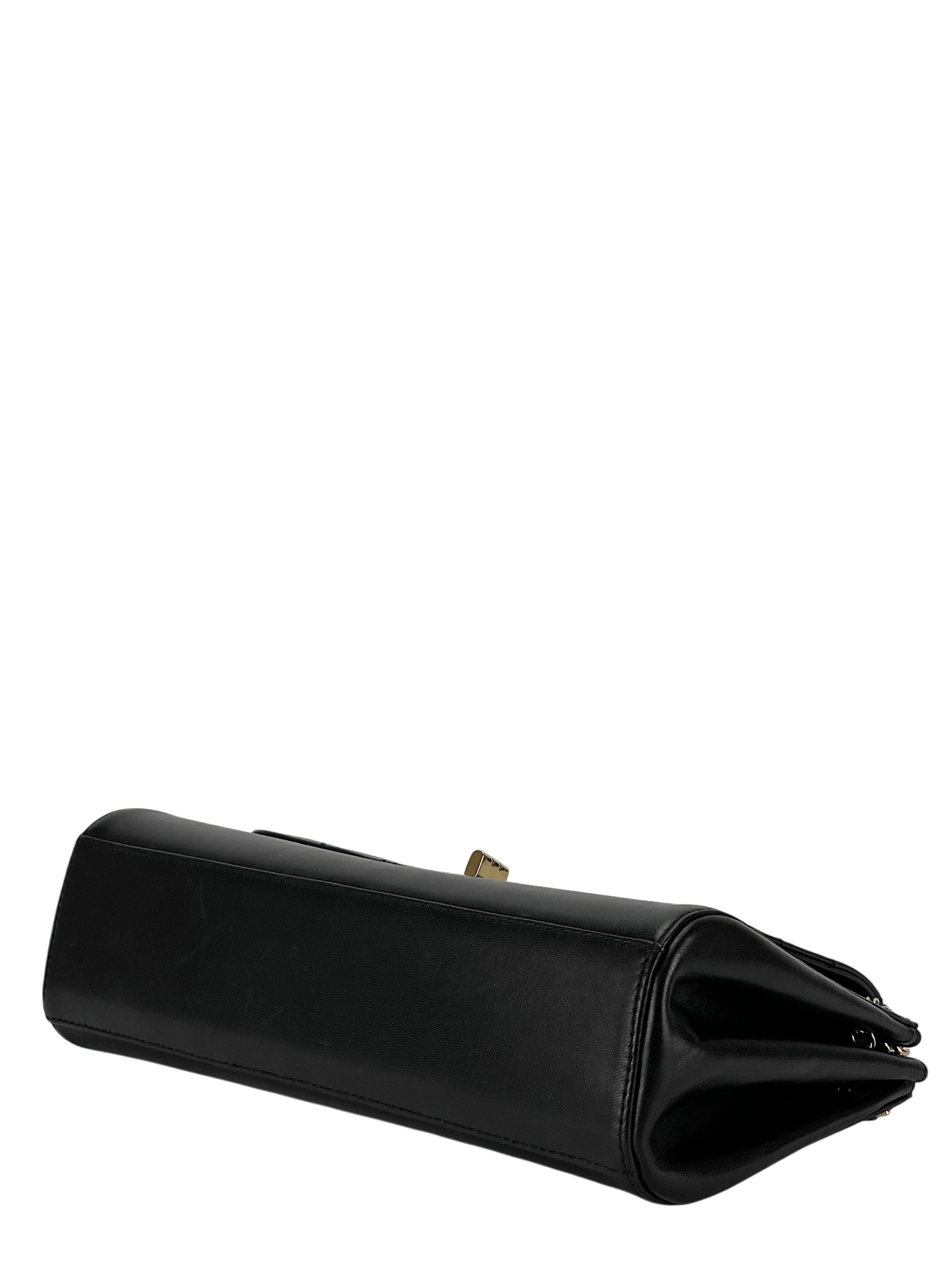 CHANEL - 2.55 Chocolate Bar Chain Shoulder Bag Black Lambskin Gold Hardware