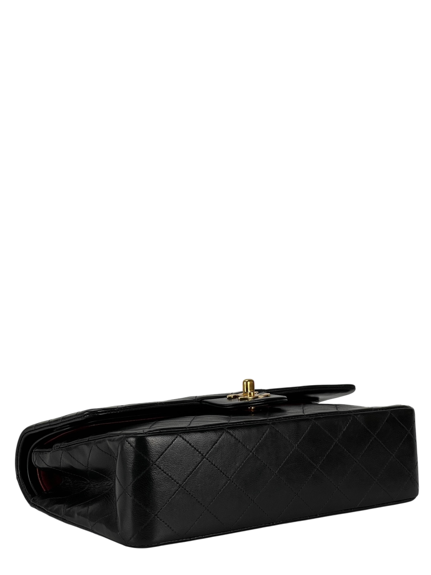 CHANEL - Medium Classic Double Flap Bag Black Lambskin Gold Hardware (CF25)