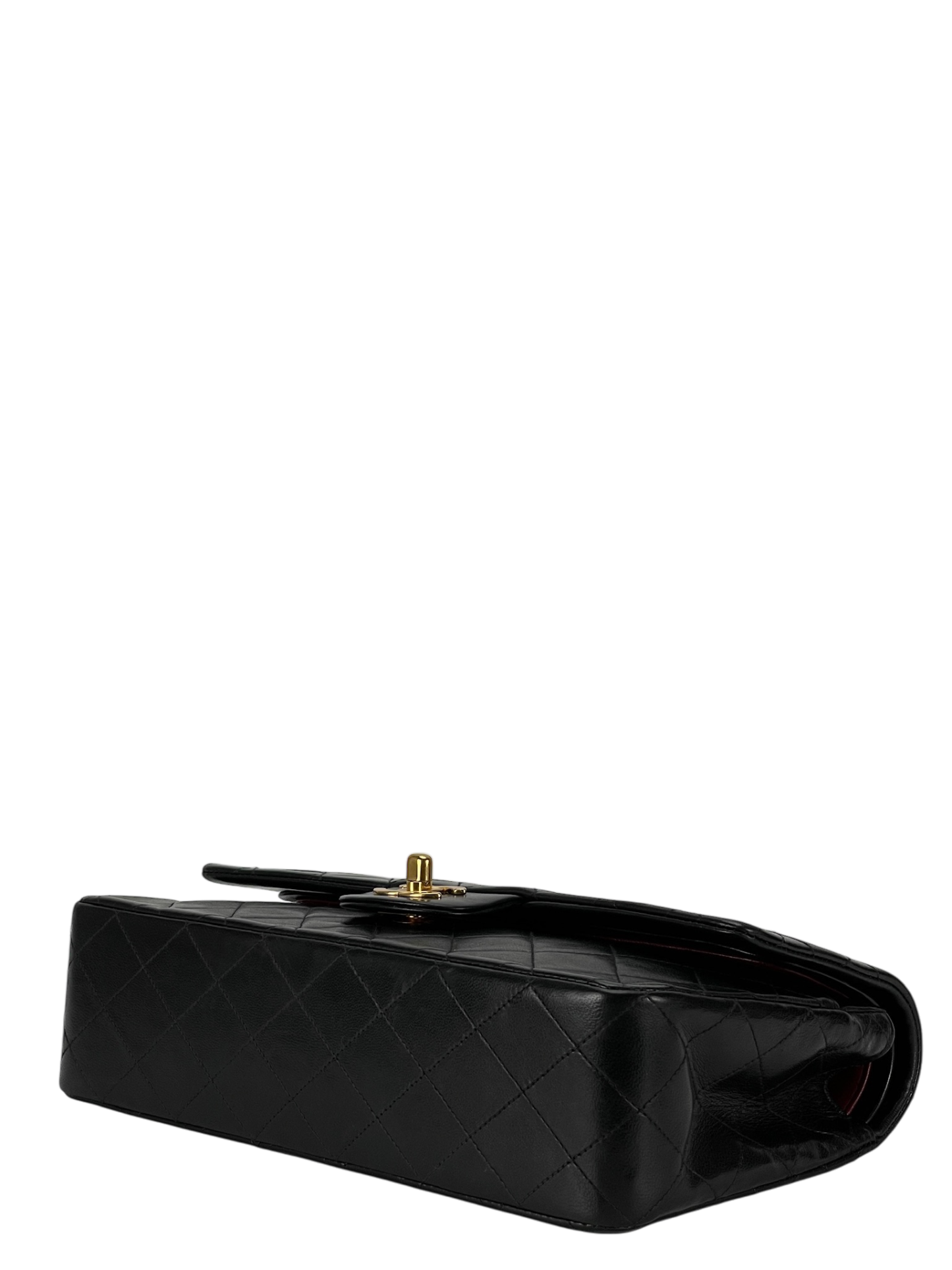 CHANEL - Medium Classic Double Flap Bag Black Lambskin Gold Hardware (CF25)