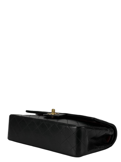 CHANEL - Medium Classic Double Flap Bag Black Lambskin Gold Hardware (CF25)