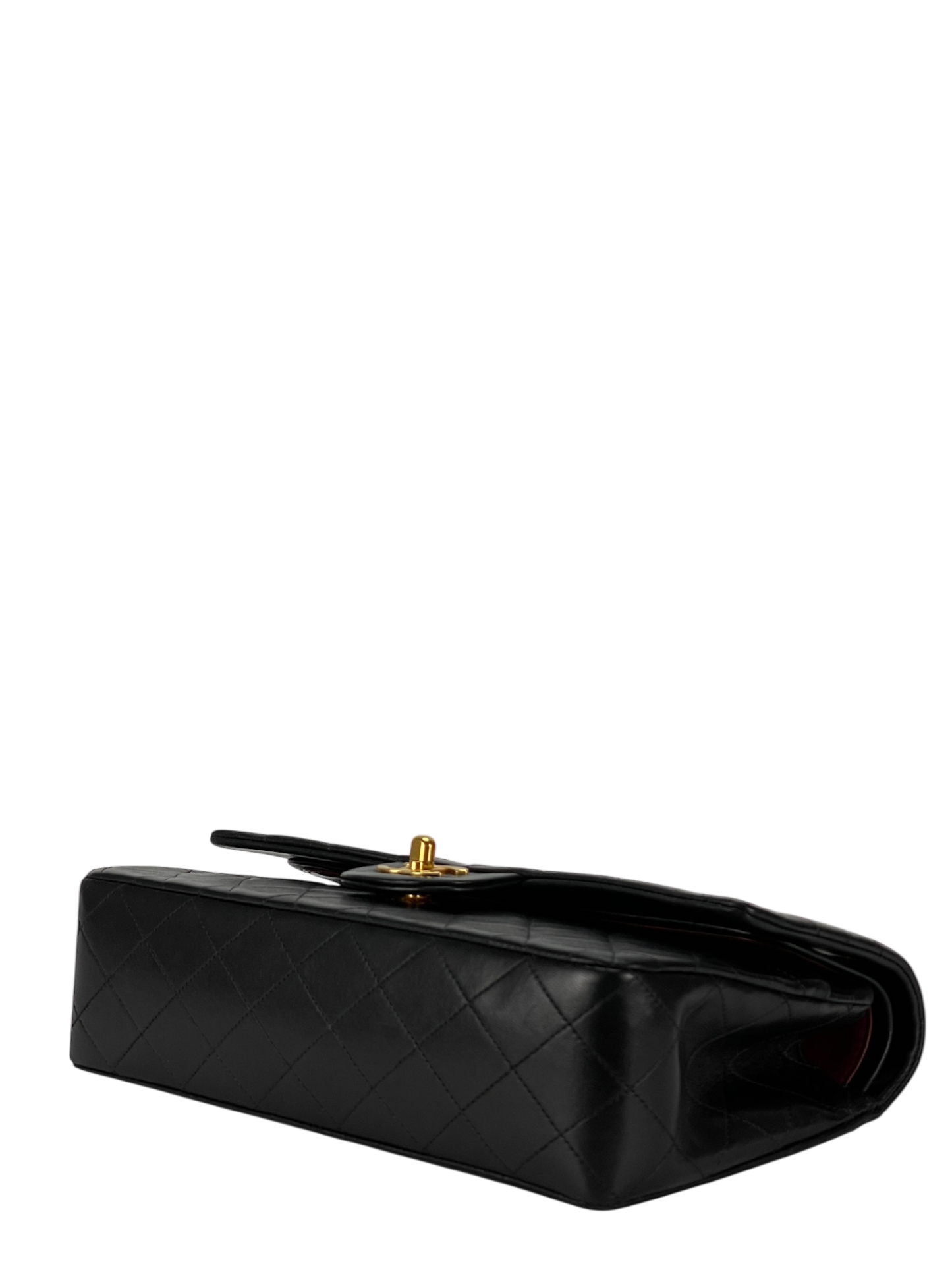 CHANEL - Medium Classic Double Flap Bag Black Lambskin Gold Hardware (CF25)