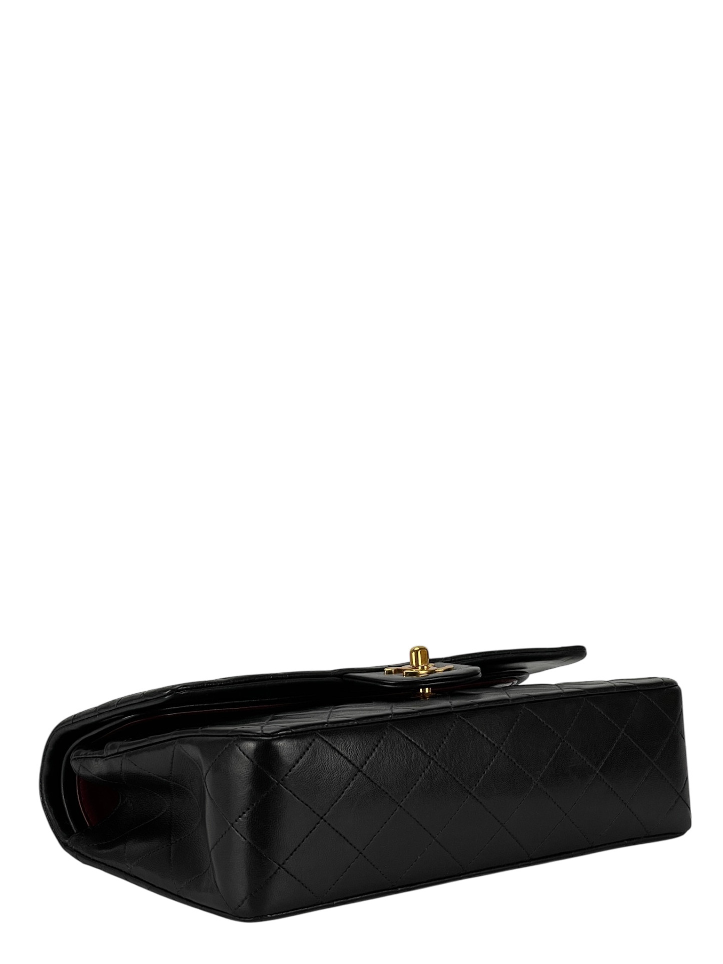 CHANEL - Medium Classic Double Flap Bag Black Lambskin Gold Hardware (CF25)