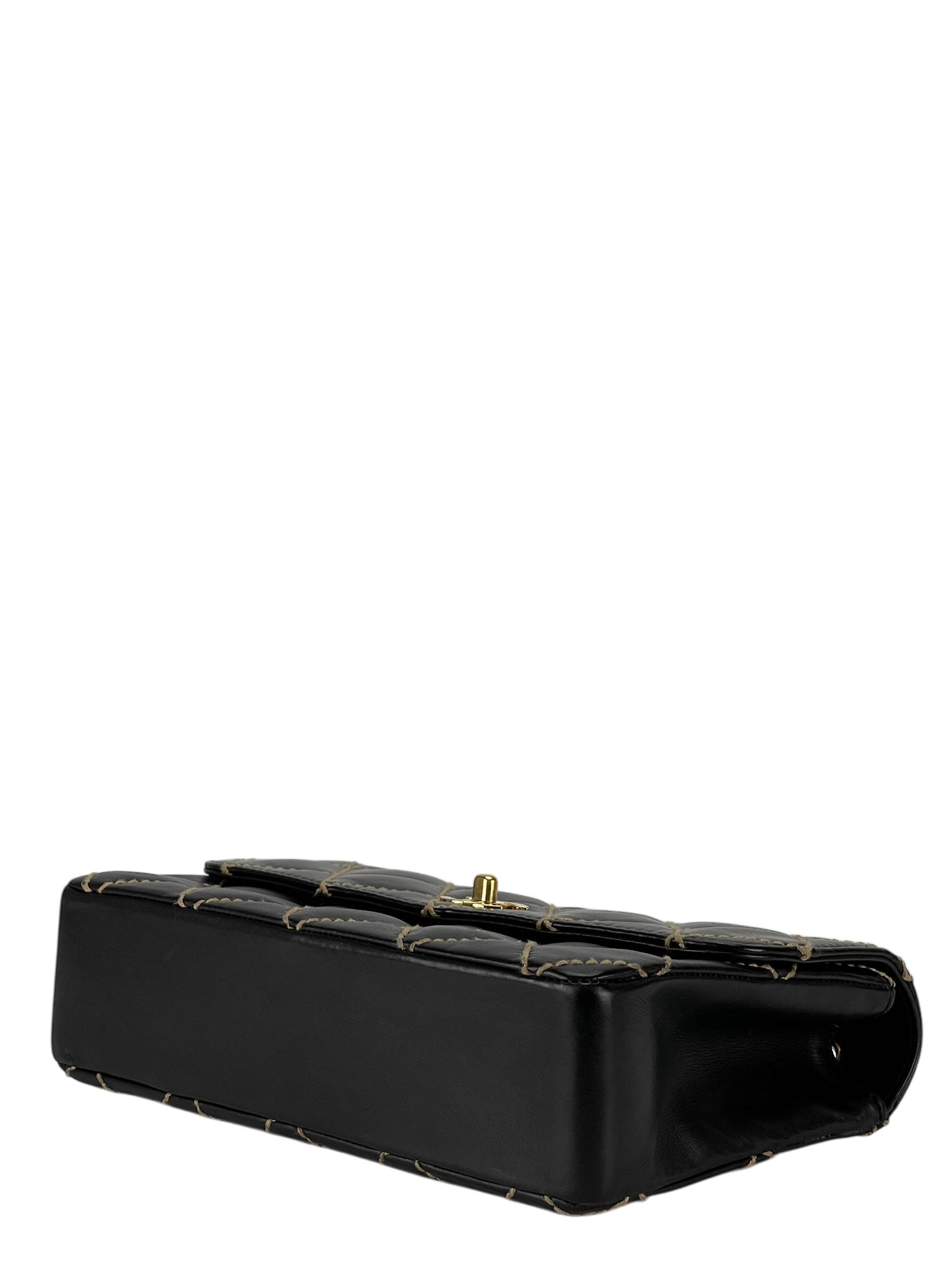 CHANEL - Black Lambskin Classic Wild Stitch Chain Shoulder bag