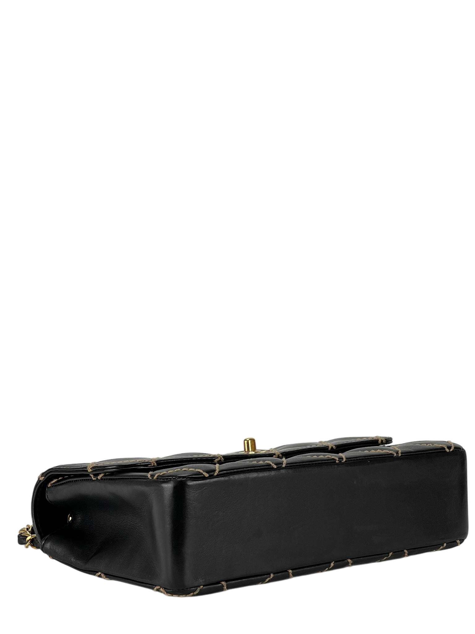 CHANEL - Black Lambskin Classic Wild Stitch Chain Shoulder bag