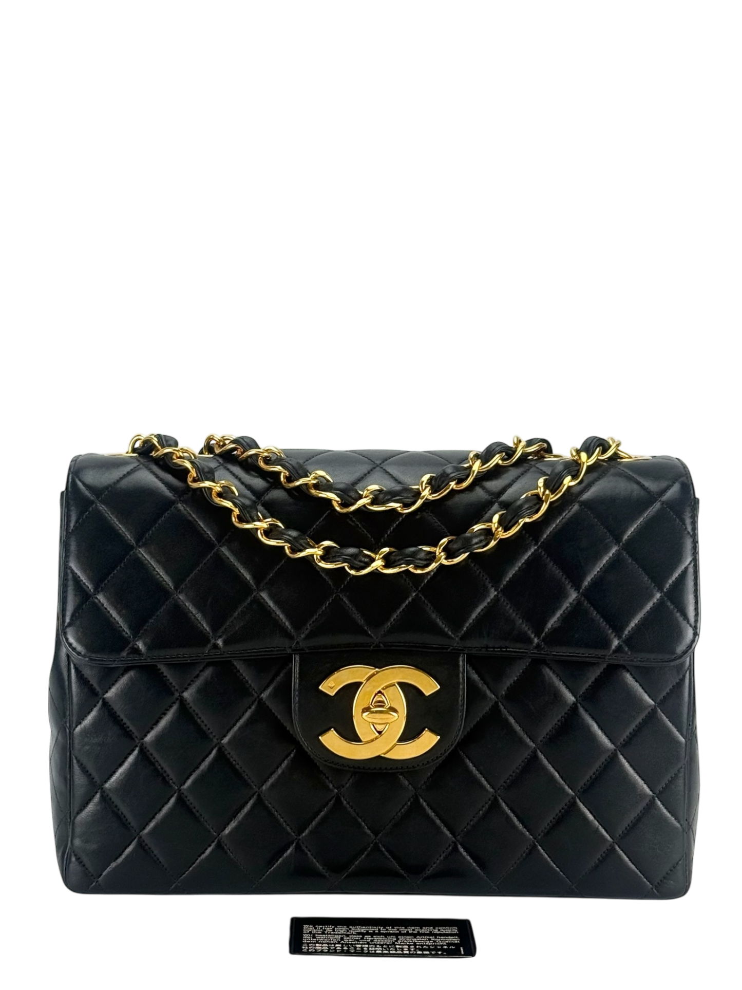 CHANEL - Black Lambskin Jumbo Flap Bag 30