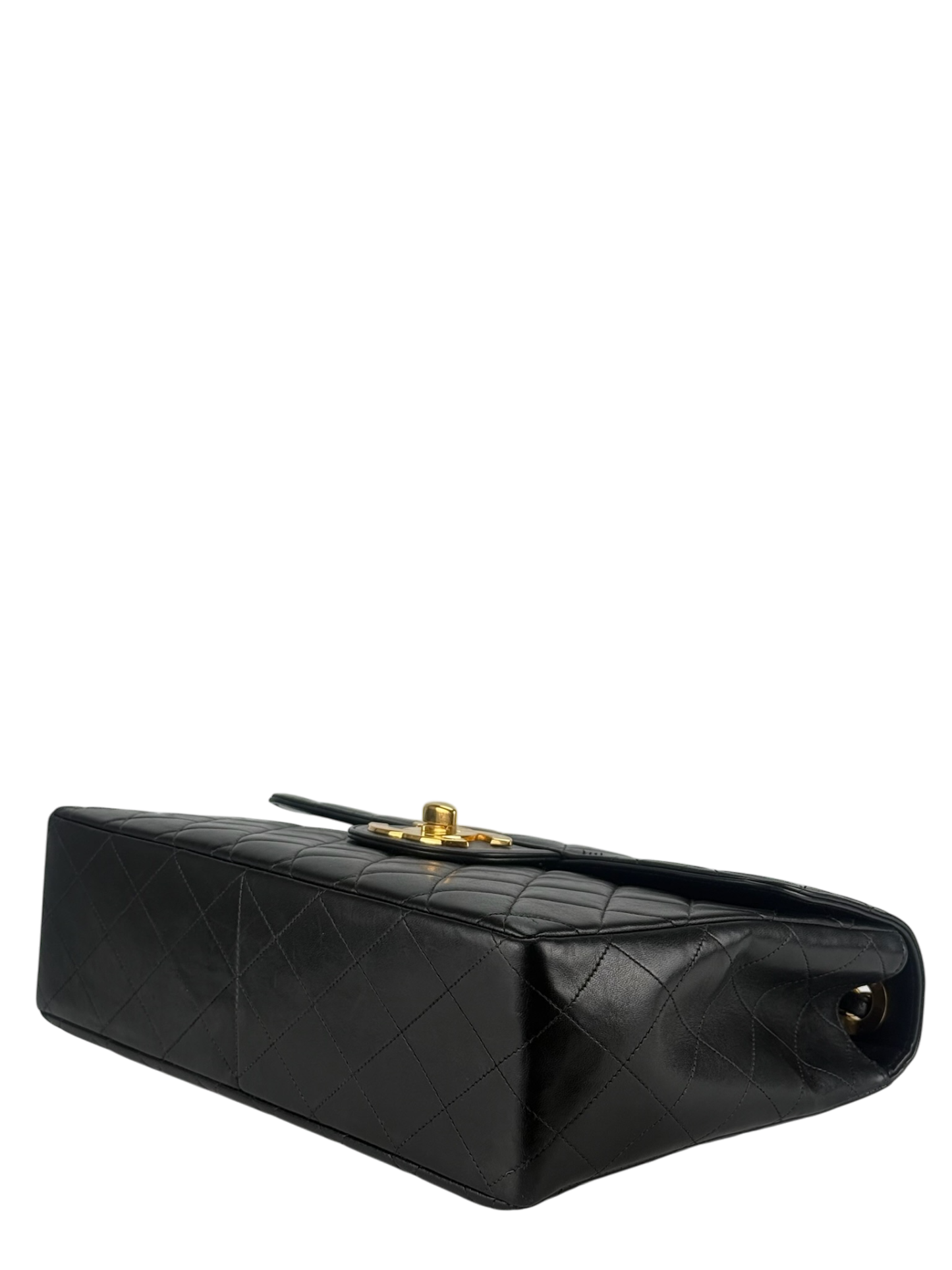 CHANEL - Black Lambskin Jumbo Flap Bag 30