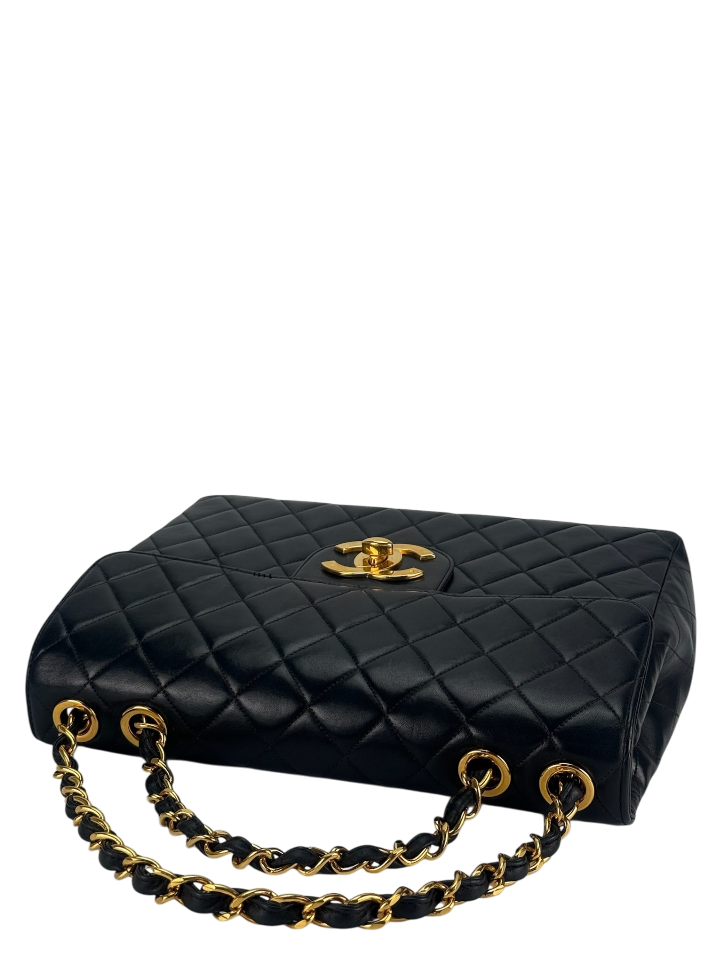 CHANEL - Black Lambskin Jumbo Flap Bag 30