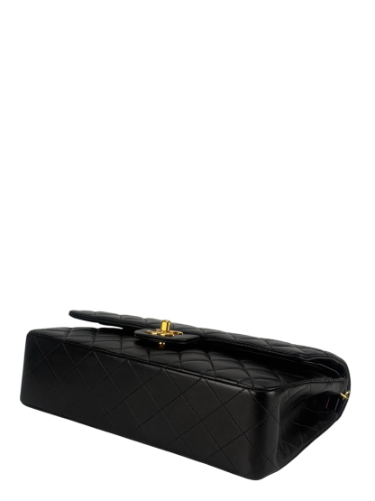 CHANEL - Medium Classic Double Flap Bag Black Lambskin Gold Hardware (CF25)