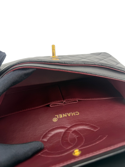 CHANEL - Medium Classic Double Flap Bag Black Lambskin Gold Hardware (CF25)