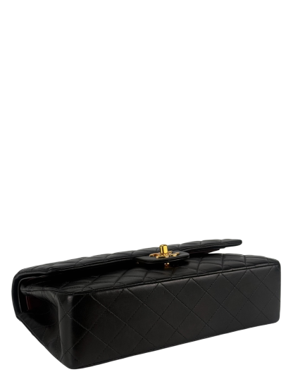 CHANEL - Medium Classic Double Flap Bag Black Lambskin Gold Hardware (CF25)