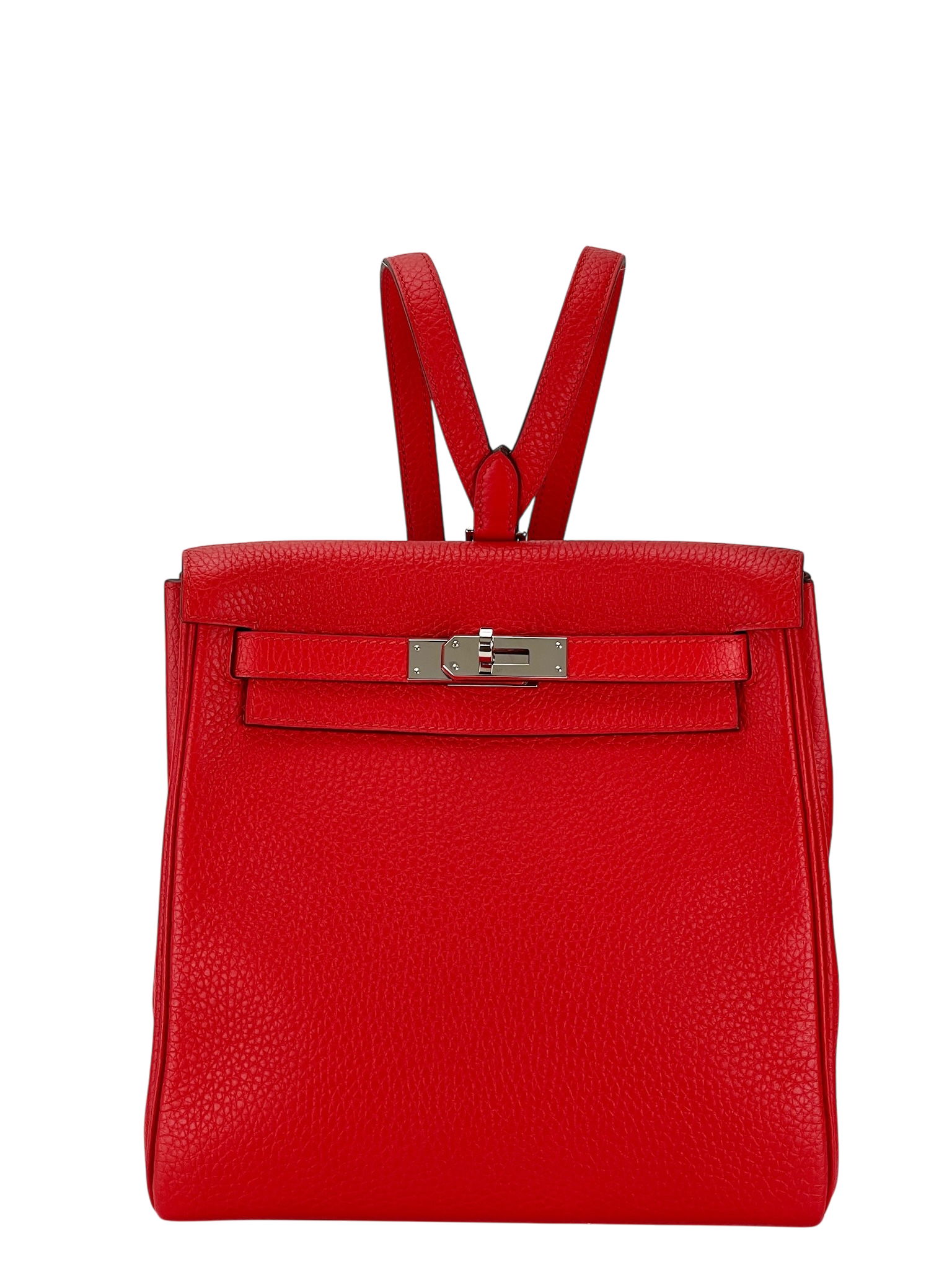 HERMES - Kelly Ado S3 Rouge coeur Tourillon Clemence Sliver Hardware