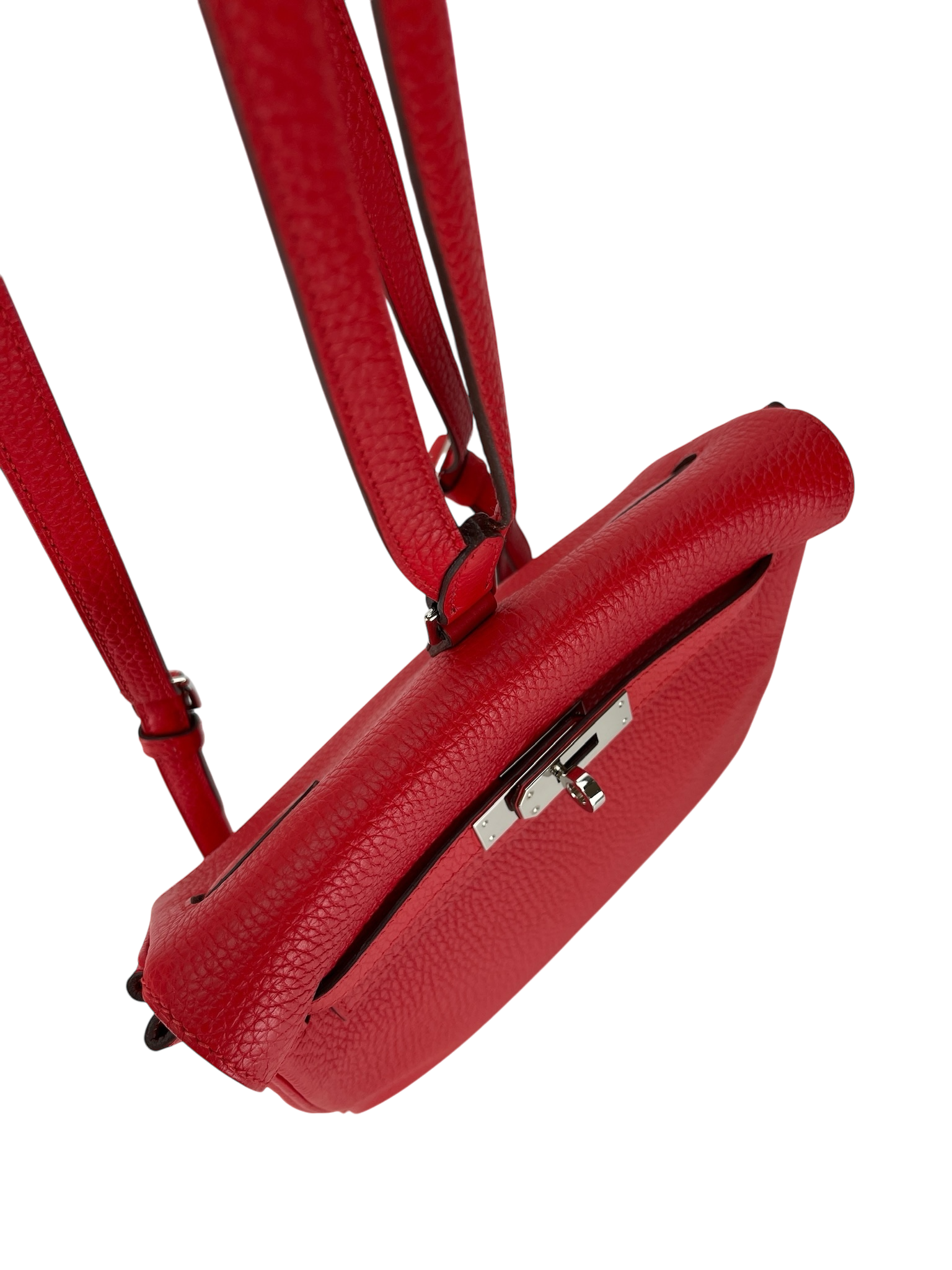 HERMES - Kelly Ado S3 Rouge coeur Tourillon Clemence Sliver Hardware