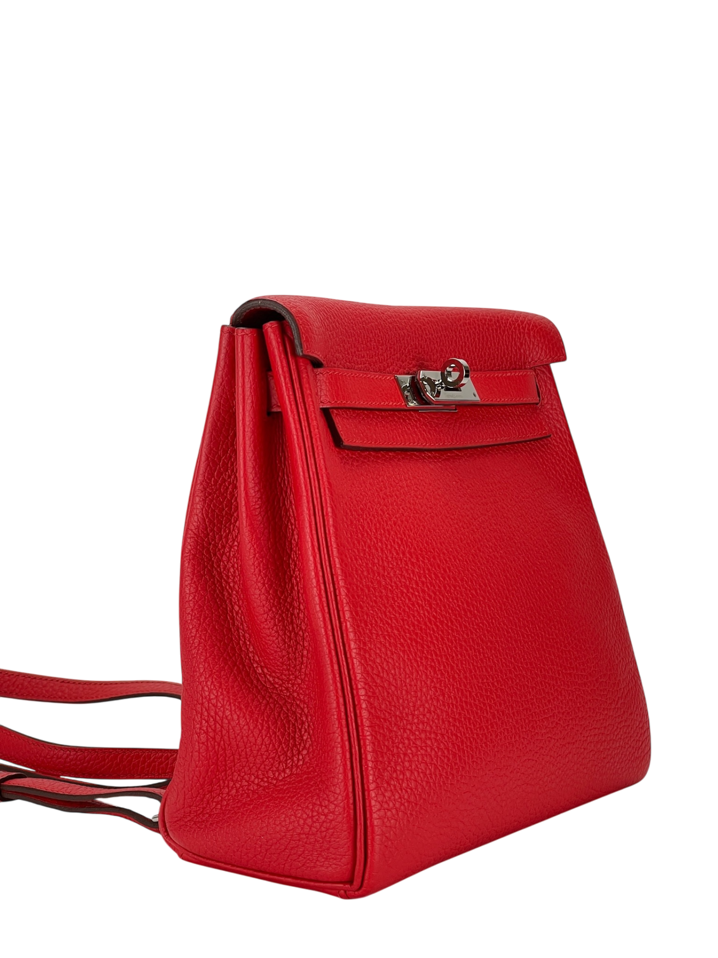 HERMES - Kelly Ado S3 Rouge coeur Tourillon Clemence Sliver Hardware