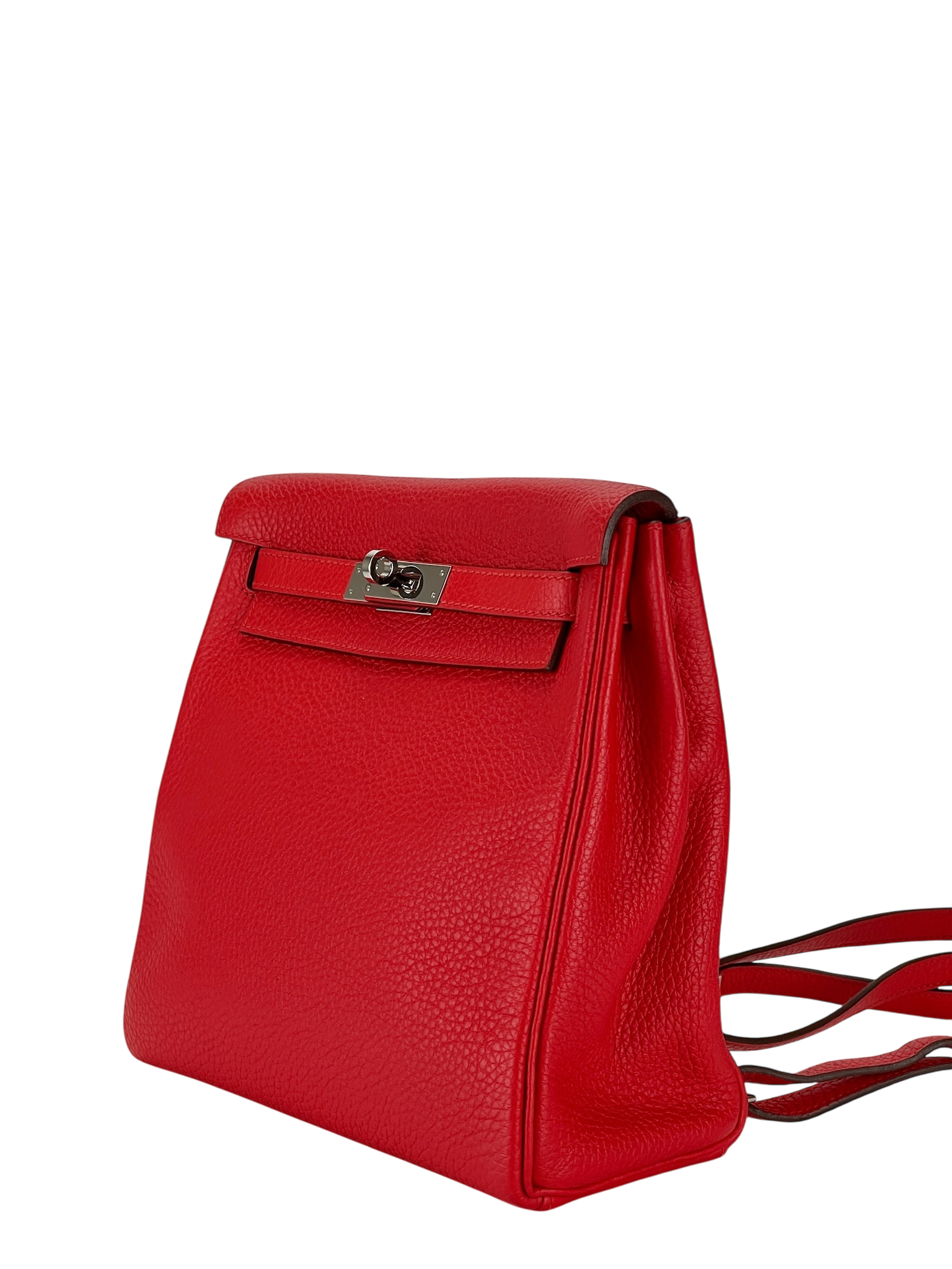 HERMES - Kelly Ado S3 Rouge coeur Tourillon Clemence Sliver Hardware
