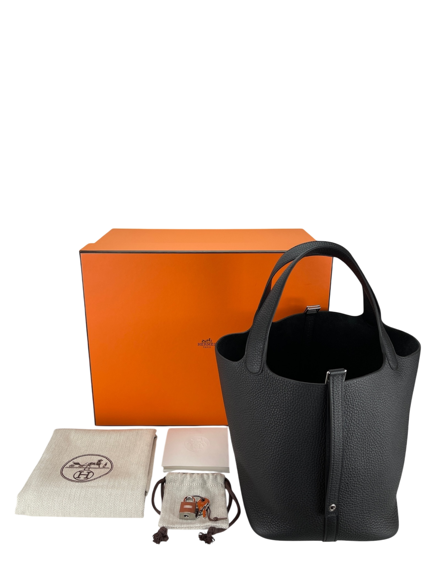 HERMES - Picotin 22 PM Black Tourillon Clemence Palladium Hardware