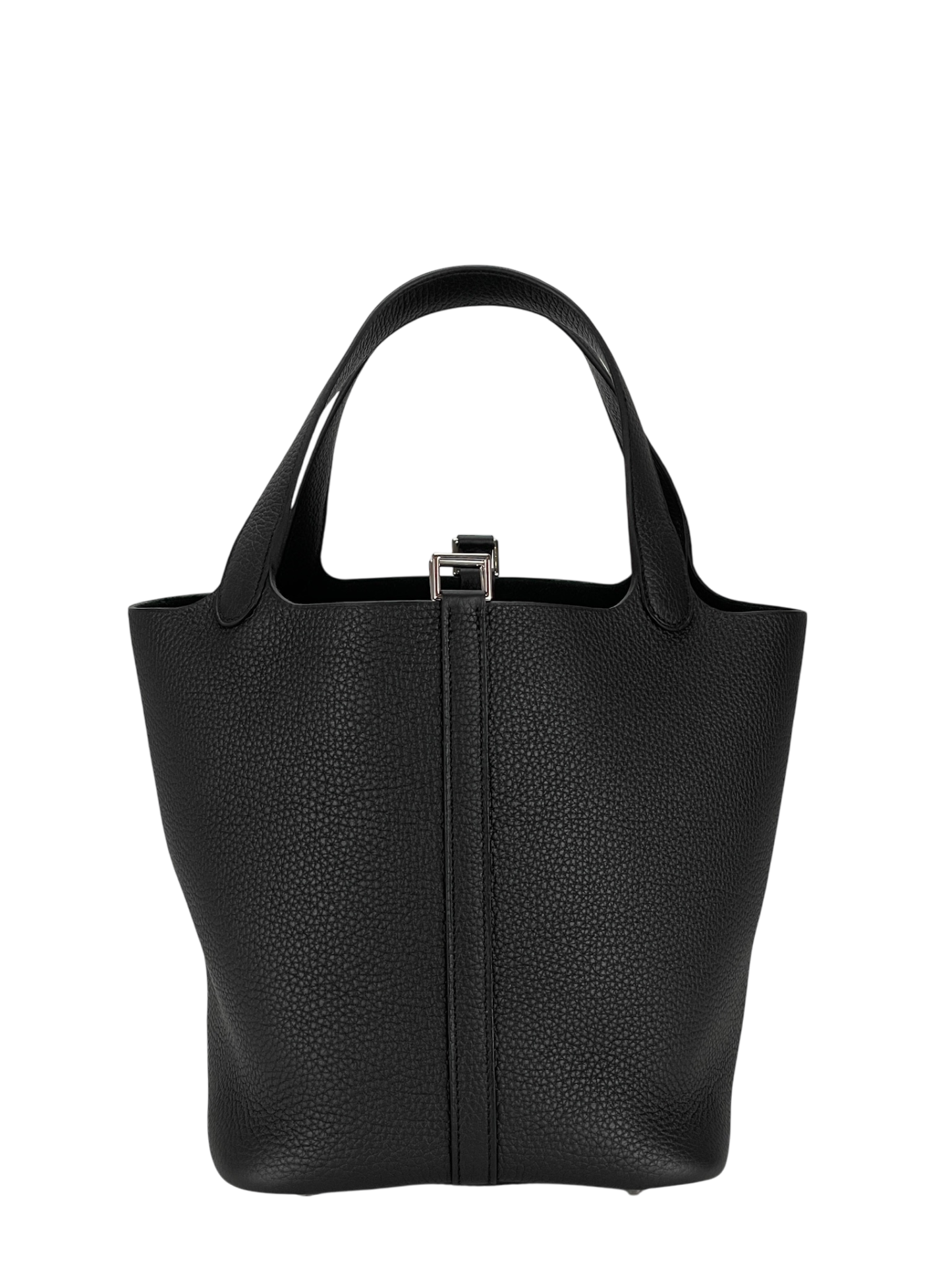 HERMES - Picotin 22 PM Black Tourillon Clemence Palladium Hardware