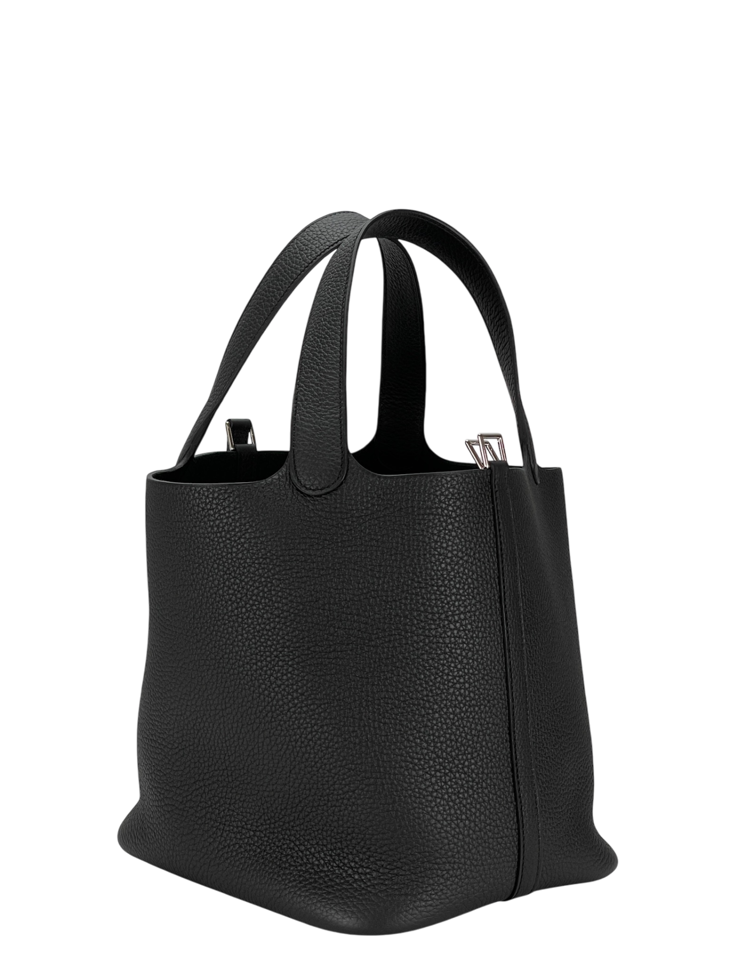 HERMES - Picotin 22 PM Black Tourillon Clemence Palladium Hardware