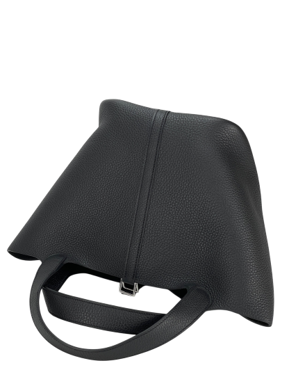 HERMES - Picotin 22 PM Black Tourillon Clemence Palladium Hardware