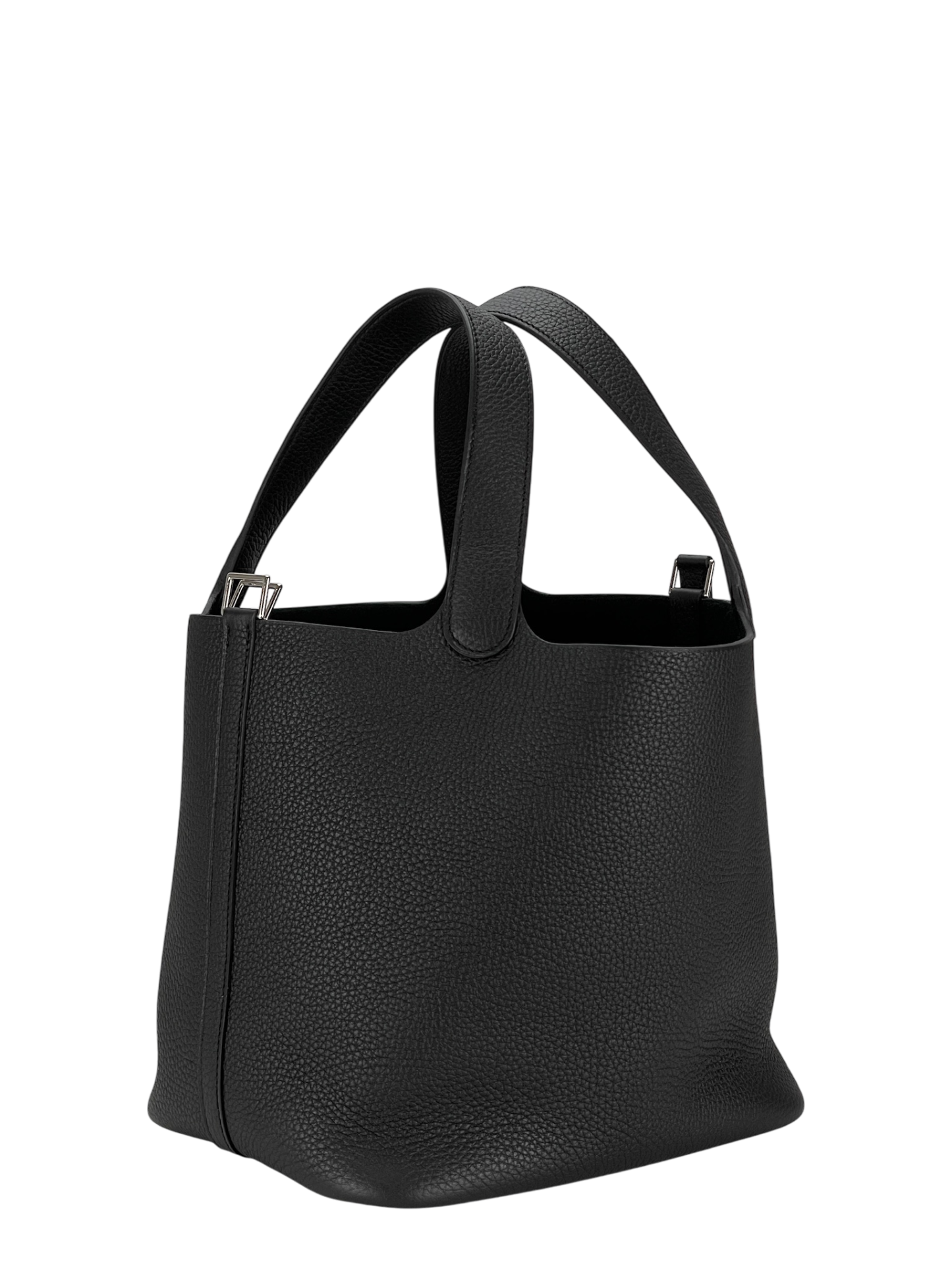 HERMES - Picotin 22 PM Black Tourillon Clemence Palladium Hardware