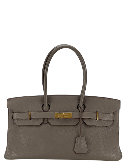 HERMES - Shoulder Birkin M8 Gris Asphalte Togo Gold Hardware