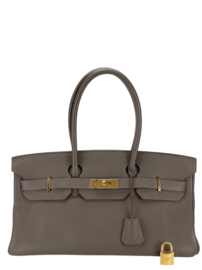 HERMES - Shoulder Birkin M8 Gris Asphalte Togo Gold Hardware