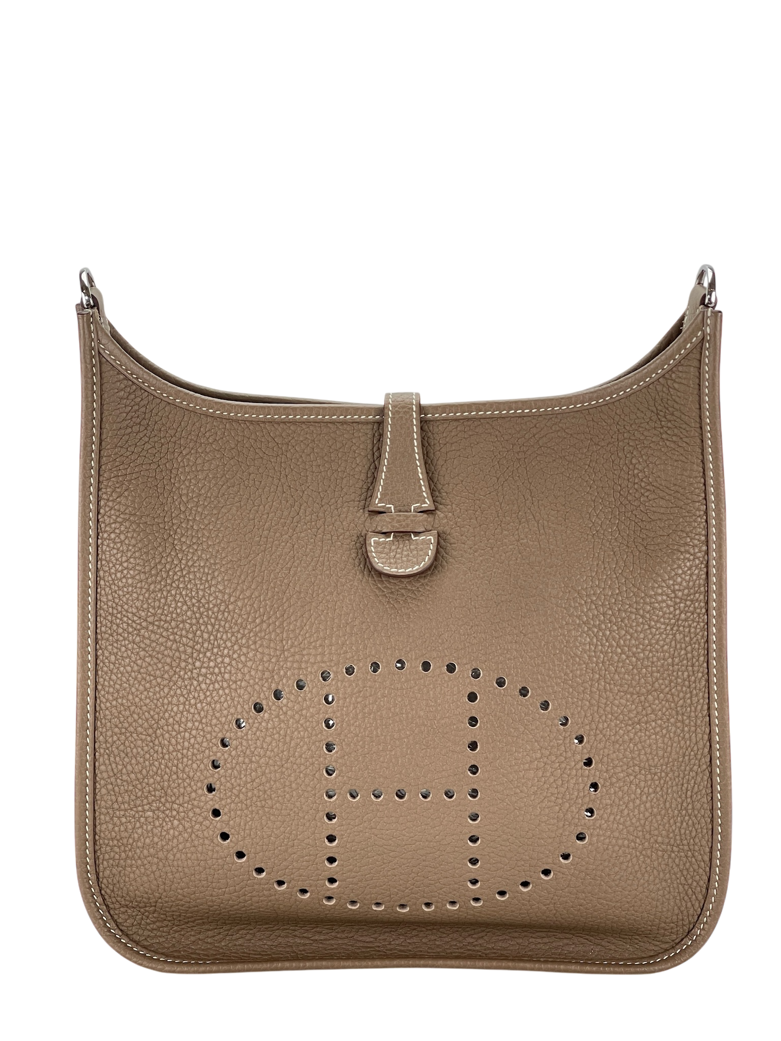 HERMES - Evelyne PM Etoupe Tourillon Clemence Palladium Hardware