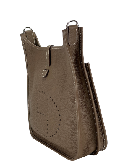 HERMES - Evelyne PM Etoupe Tourillon Clemence Palladium Hardware