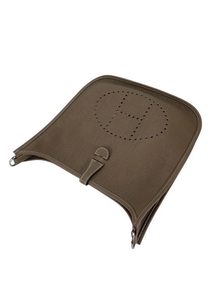 HERMES - Evelyne PM Etoupe Tourillon Clemence Palladium Hardware