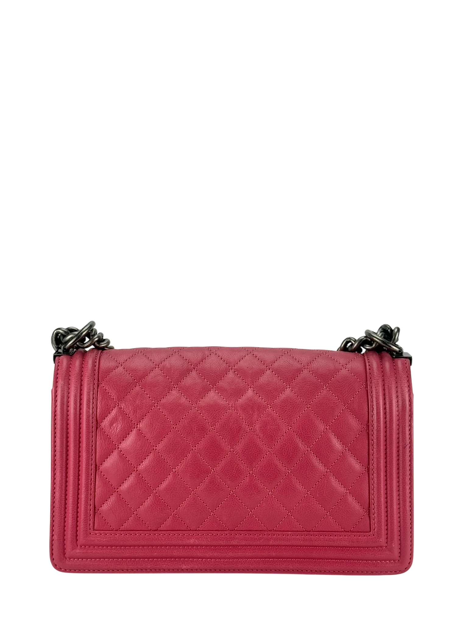 CHANEL - Medium Boy Flap Bag Pink Caviar Sliver Hardware