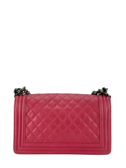 CHANEL - Medium Boy Flap Bag Pink Caviar Sliver Hardware