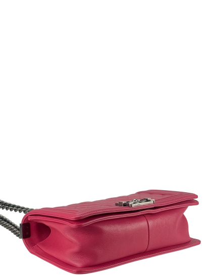 CHANEL - Medium Boy Flap Bag Pink Caviar Sliver Hardware
