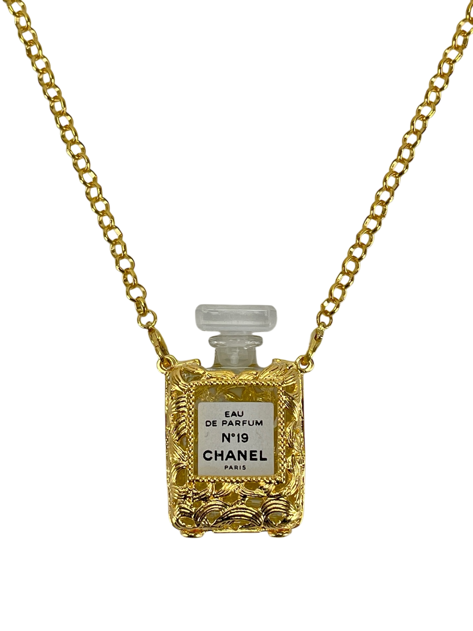 CHANEL - 1990s N.19 Perfume Case Necklace