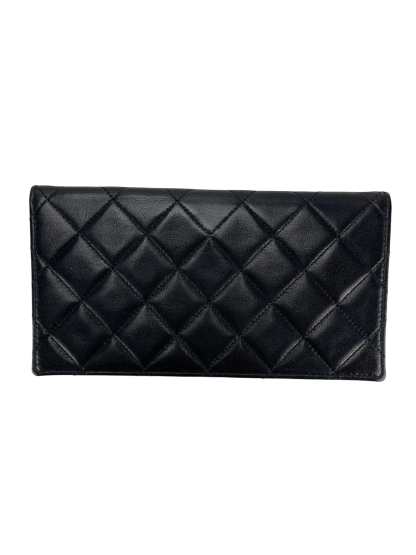 CHANEL - Black Lambskin Medium Classic Single Flap Shoulder Bag With Pouch