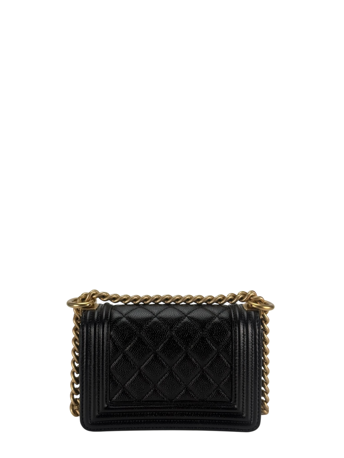 CHANEL -  Mini Boy Flap Bag Black Caviar Gold Hardware