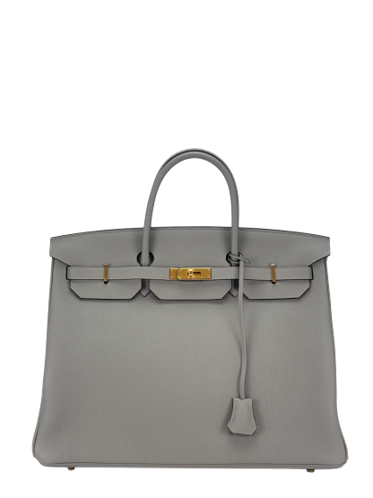 HERMES - Birkin 40 4Z Gris Mouette Togo Gold Hardware