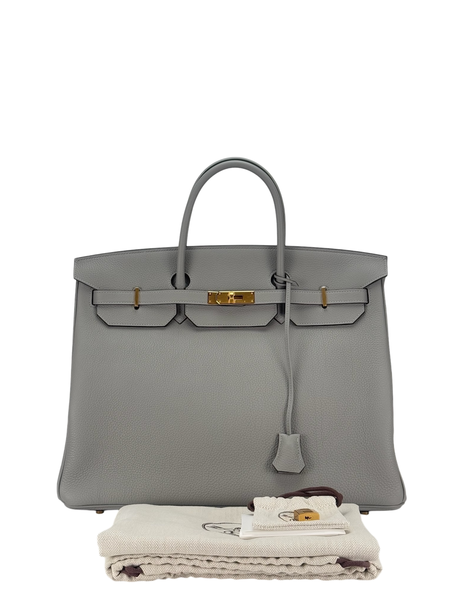 HERMES - Birkin 40 4Z Gris Mouette Togo Gold Hardware