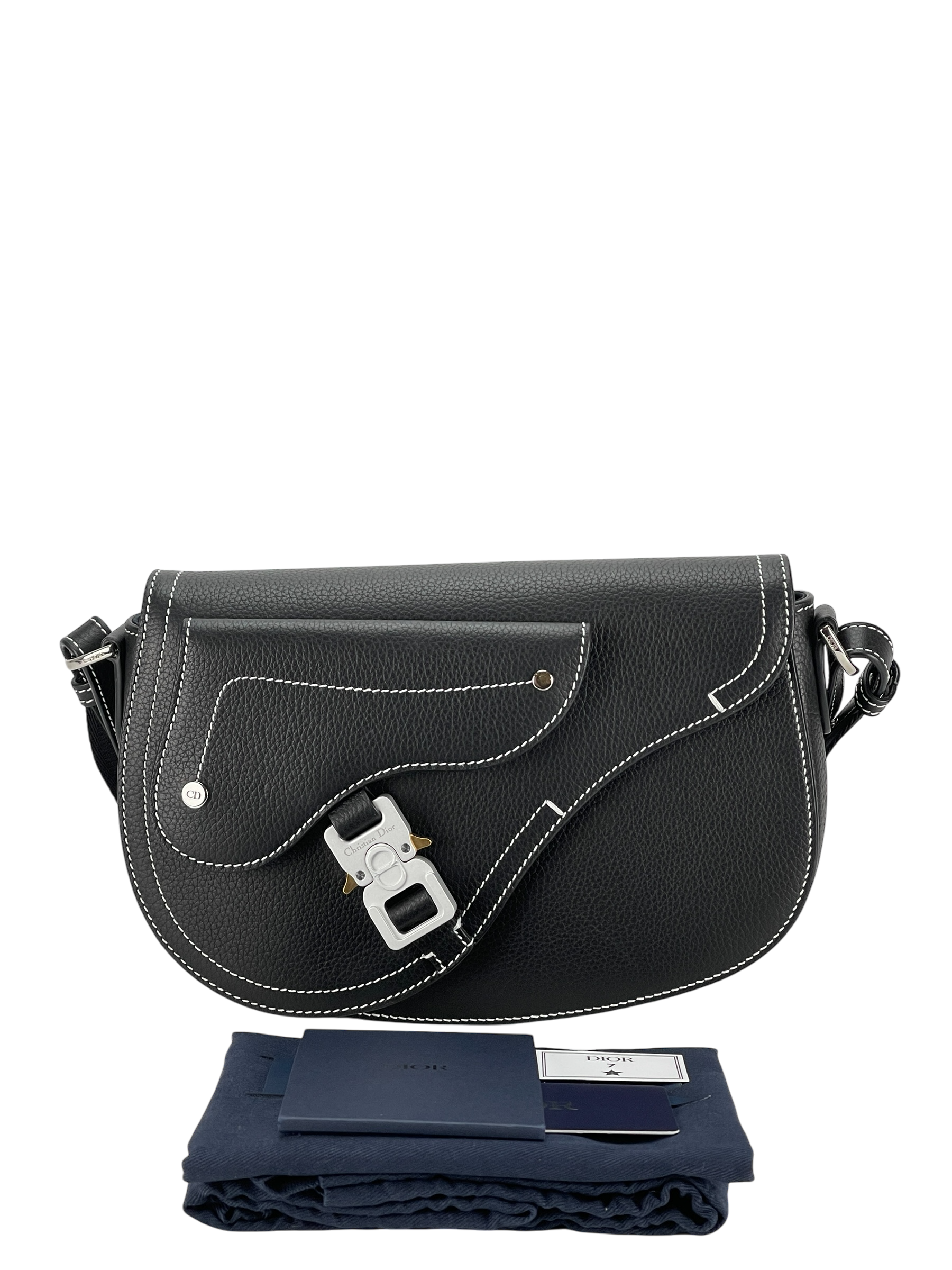 CHRISTIAN DIOR - Grained Calfskin Saddle Messenger Bag