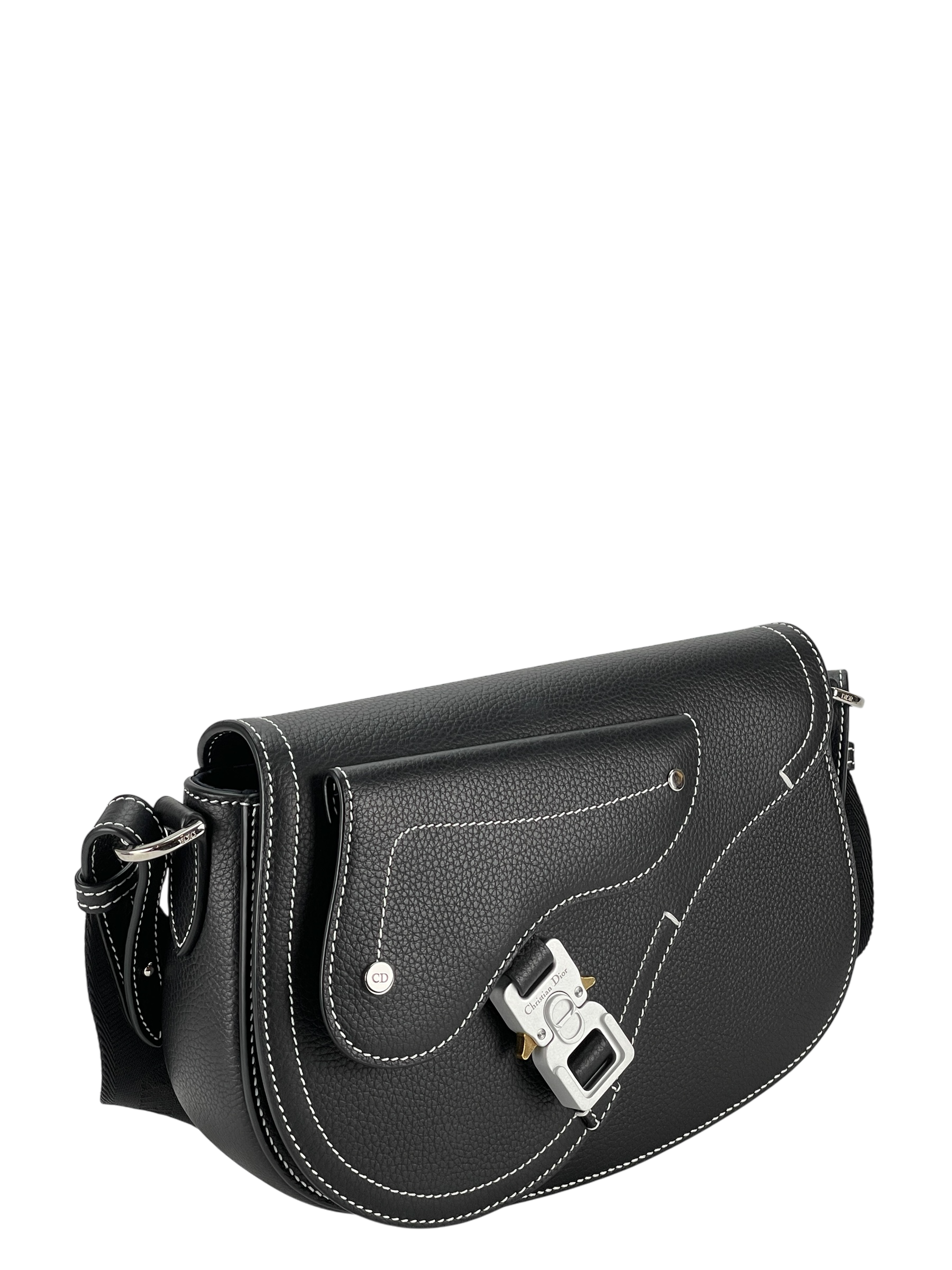 CHRISTIAN DIOR - Grained Calfskin Saddle Messenger Bag