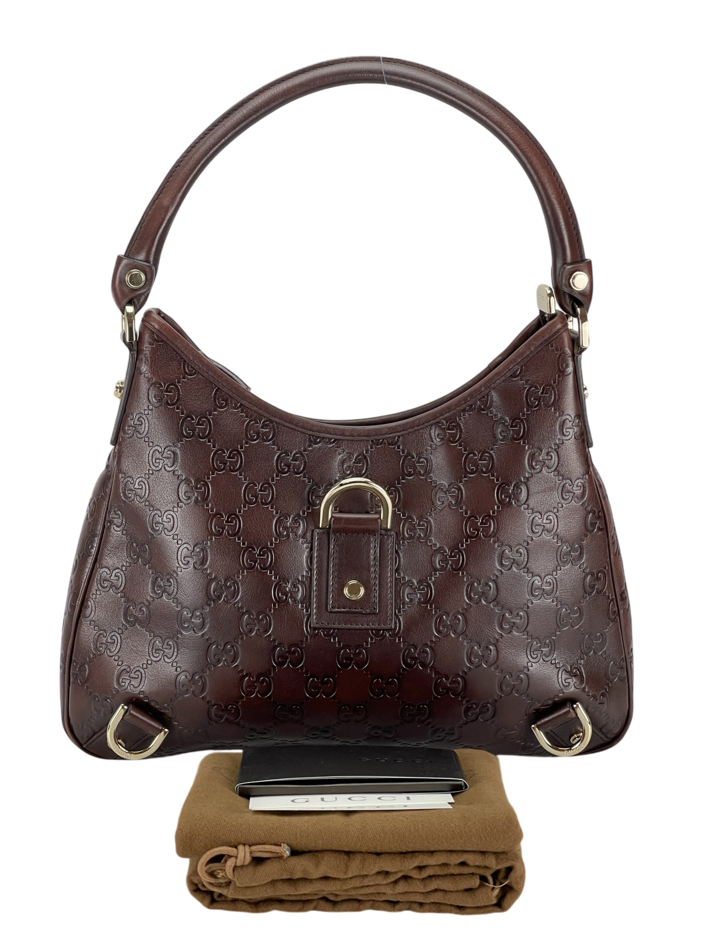 GUCCI - Dark brown Abbey Guccissima Semi Shoulder Bag