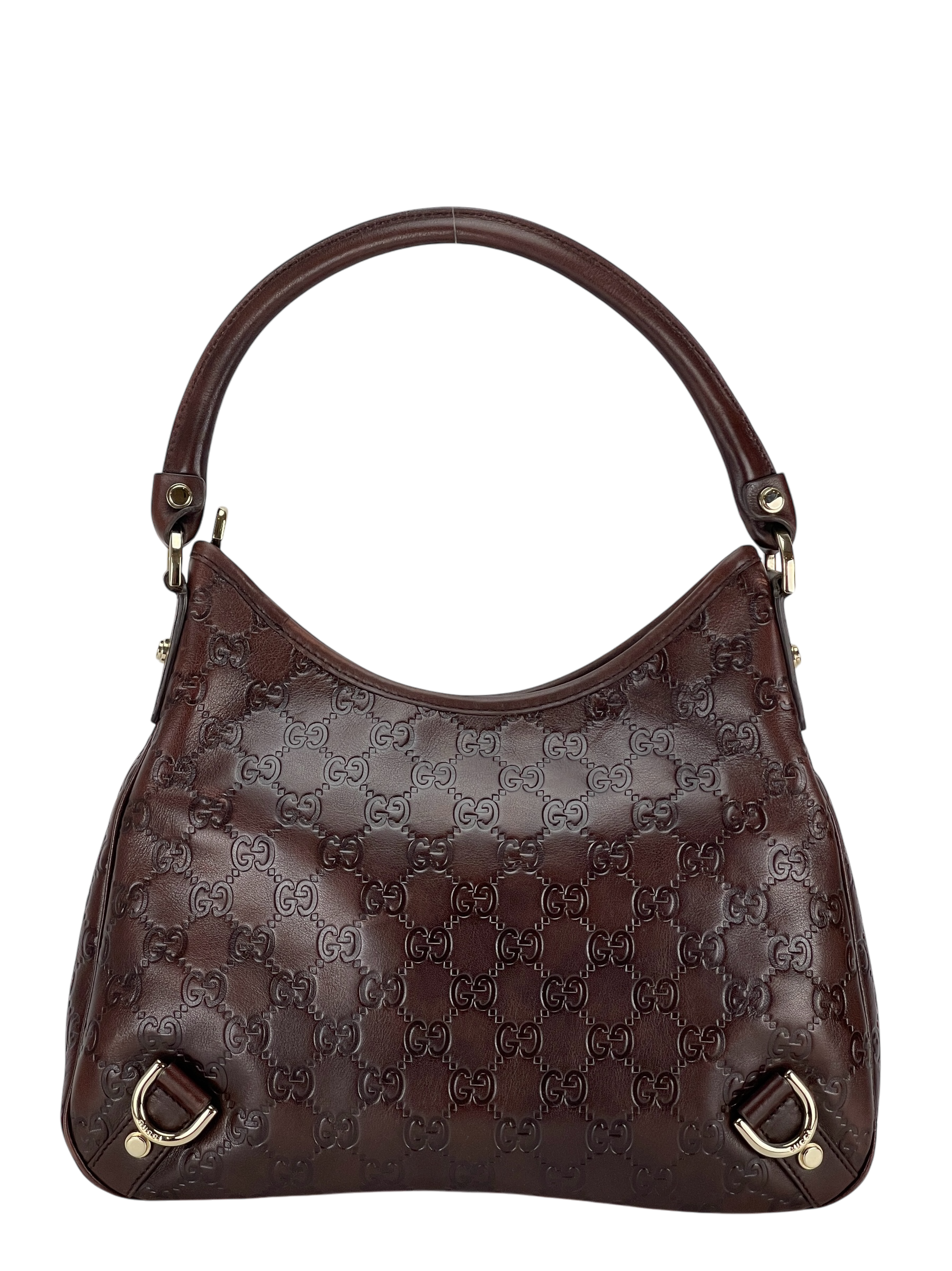 GUCCI - Dark brown Abbey Guccissima Semi Shoulder Bag