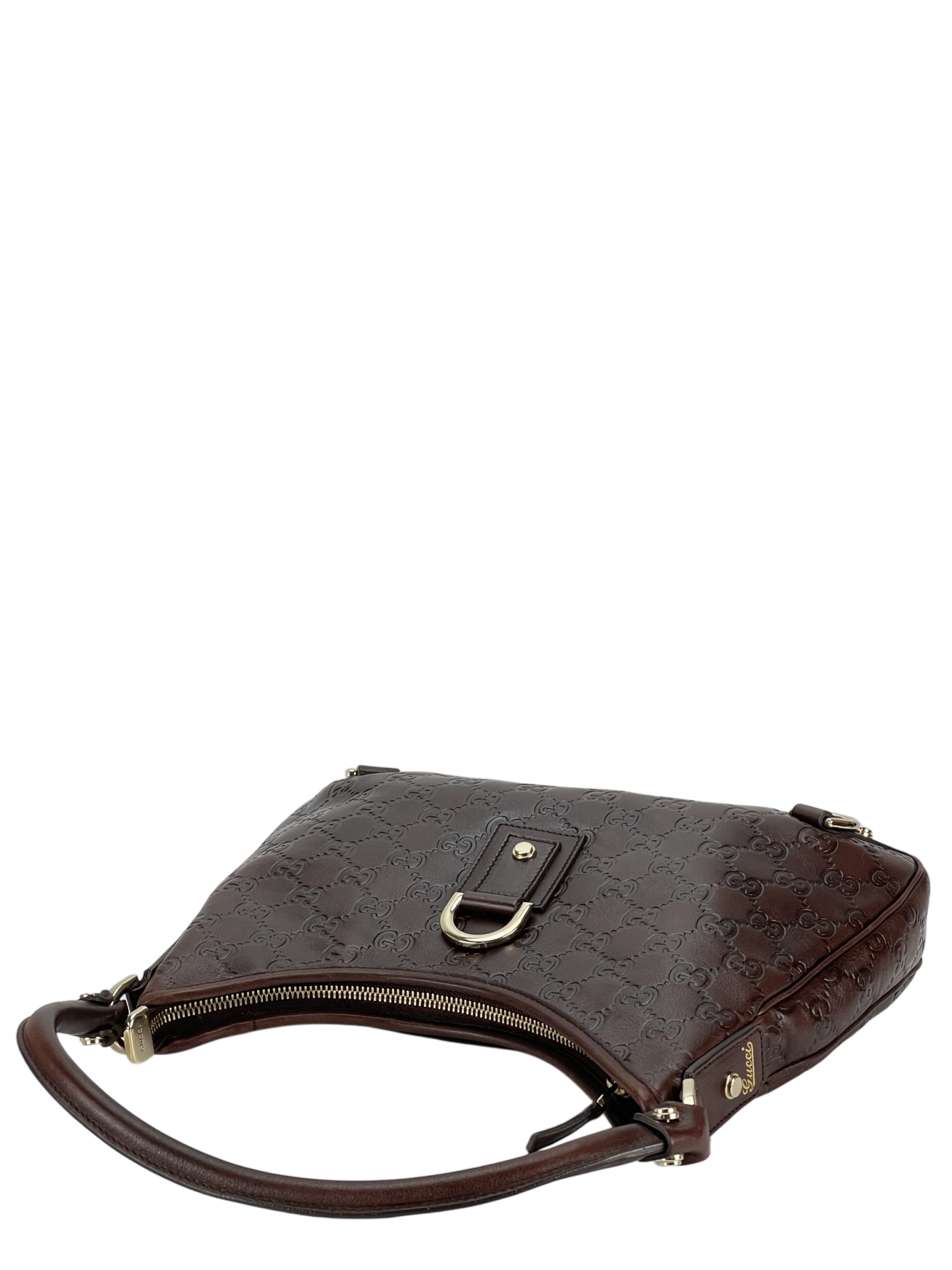 GUCCI - Dark brown Abbey Guccissima Semi Shoulder Bag